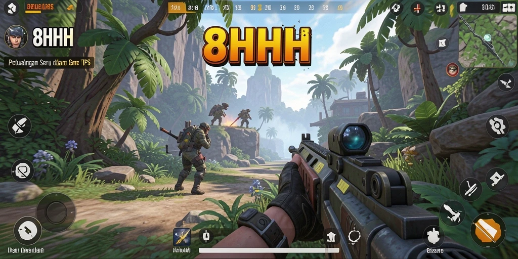 Tampilan Gameplay mendebarkan dalam 8HHH yang penuh aksi TPS.