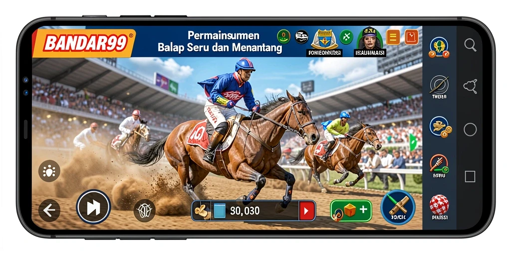 Gambaran gameplay seru di BANDAR99 saat balapan.