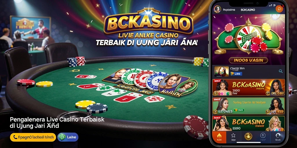 Screenshot BCKASINO menampilkan dealer live dan gameplay yang mendebarkan.