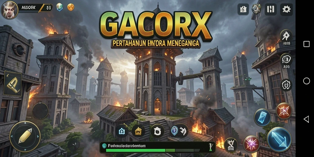 Screenshot menampilkan aksi seru di GACORX dengan strategi Tower Defense.