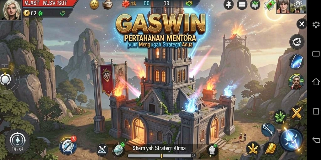 Gameplay seru Tower Defense GASWIN dengan strategi menara.
