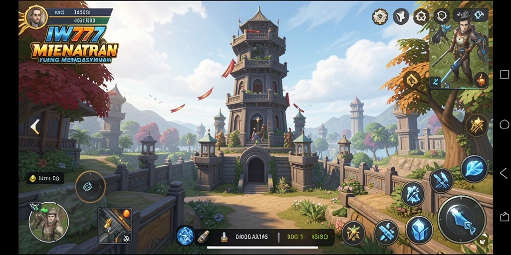 Tampilan menarik dari gameplay Tower Defense IW777 yang mendebarkan.