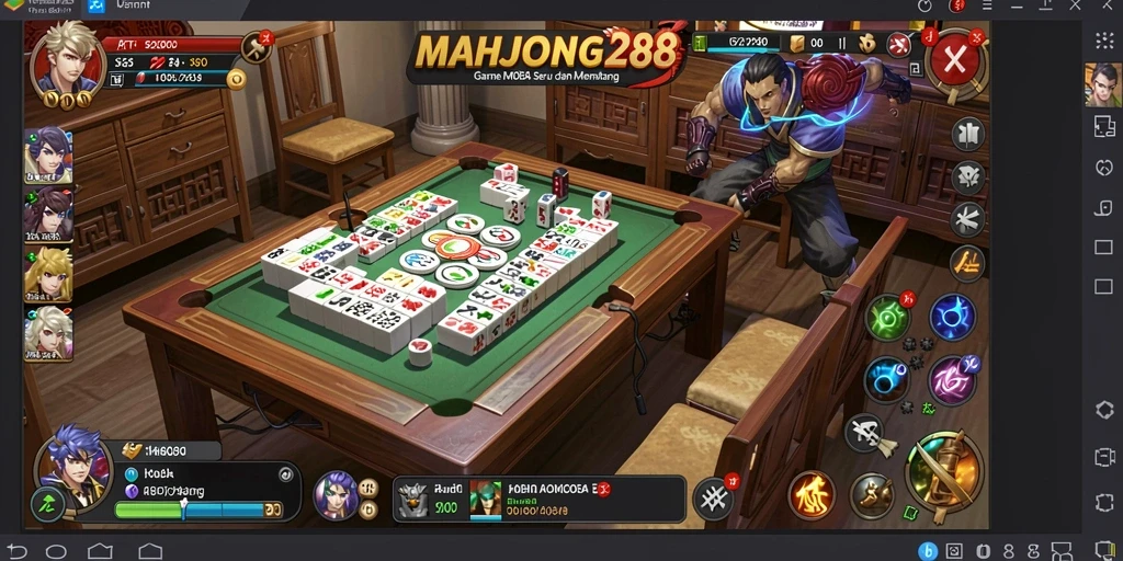 Gameplay MOBA seru dalam MAHJONG288 yang penuh aksi.